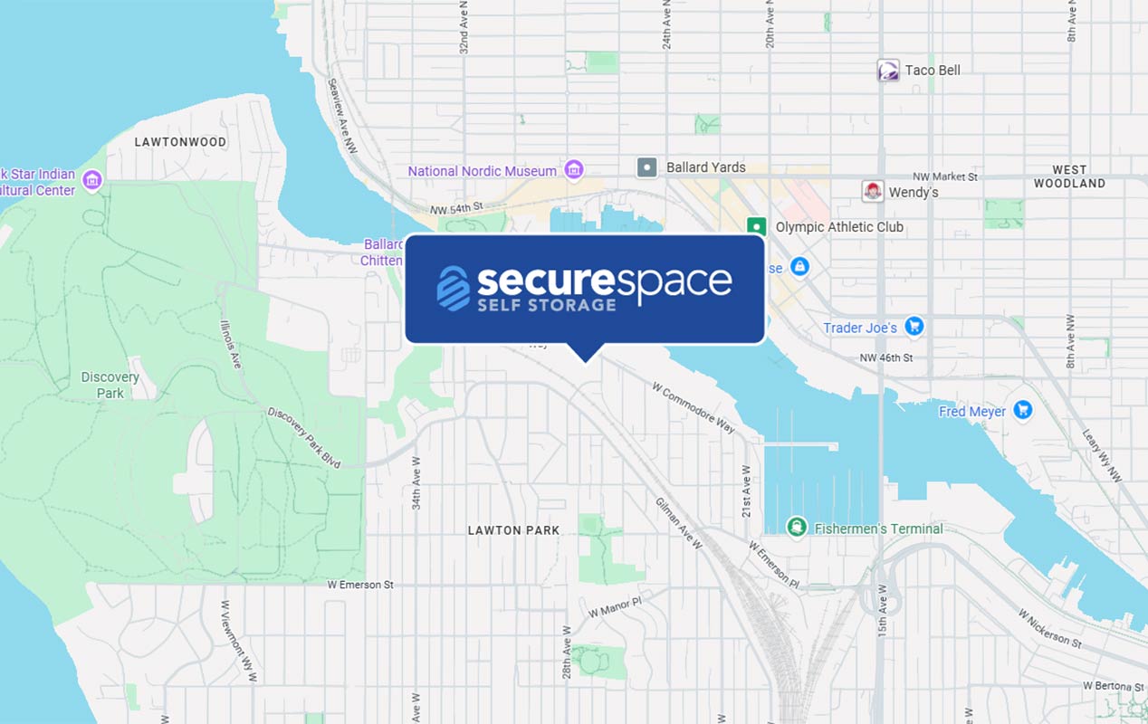 SecureSpace Self Storage Seattle Seattle Magnolia Map