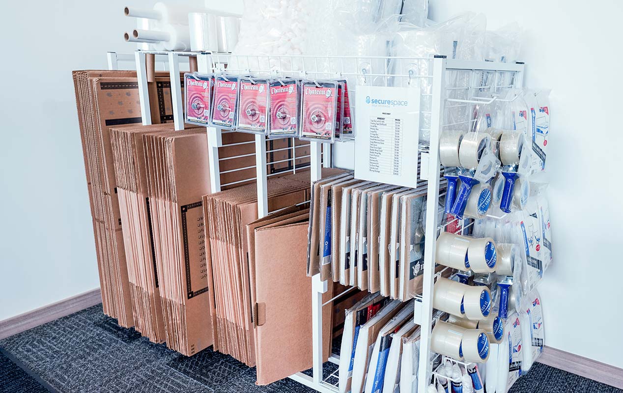 Packing supplies, boxes, and locks for your units.