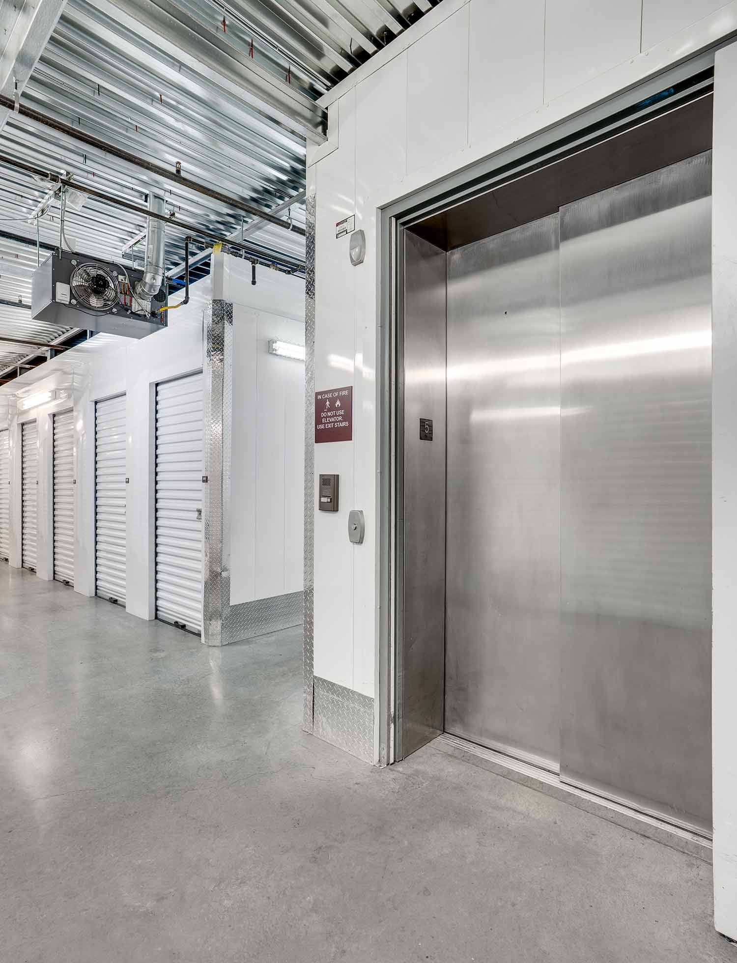 Convenient elevator access for upper level units.