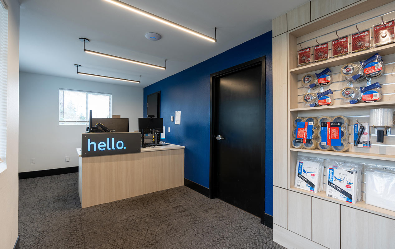 A welcoming lobby and workspace with free WiFi.