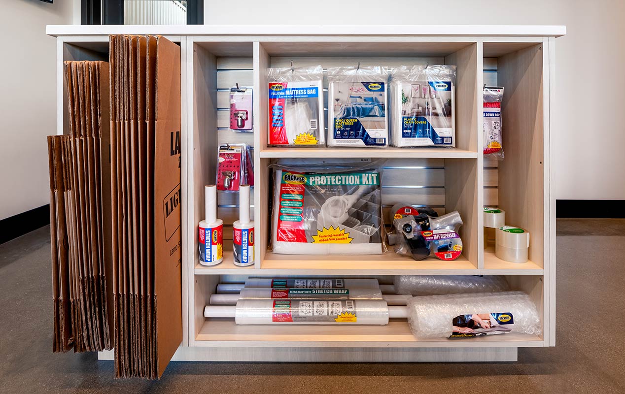 Packing supplies, boxes, and locks for your units.