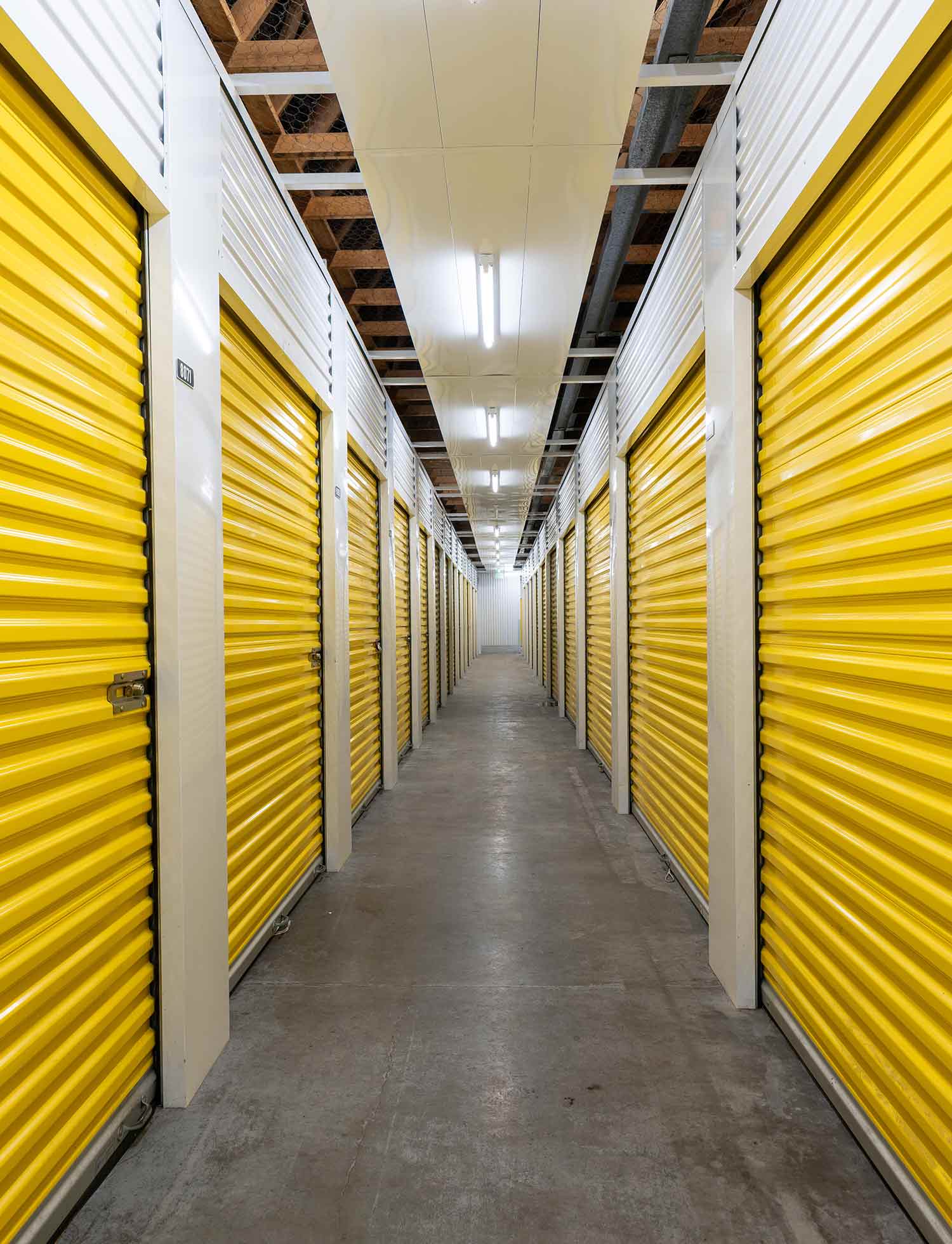 Indoor, clean, bright, and secure storage units.
