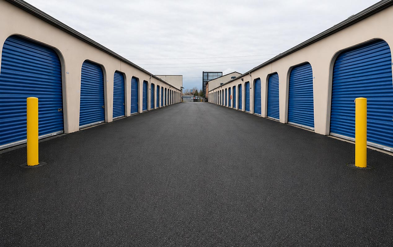 Outdoor drive up units with easy loading & unloading access.