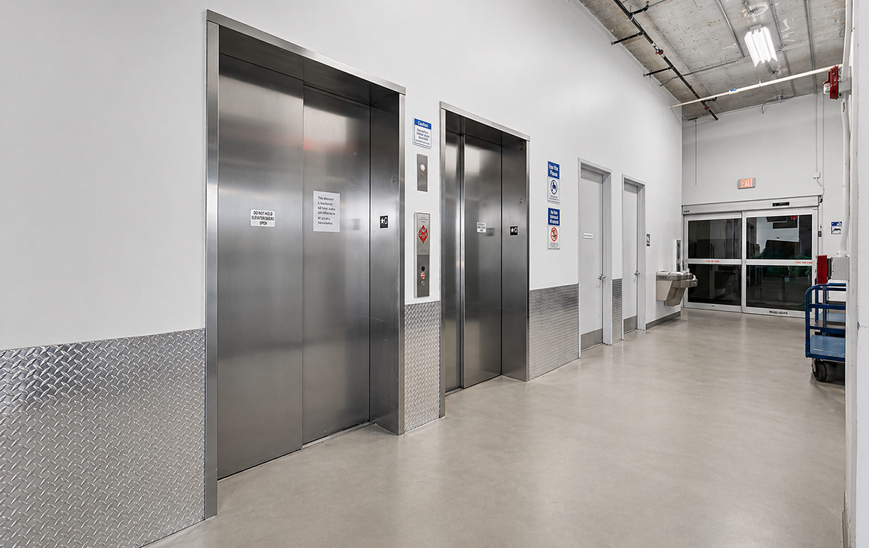 Convenient elevator access for upper level units.