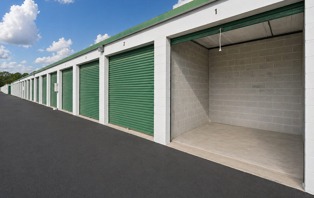 Easy drive up loading & unloading with wide driveway aisles.
