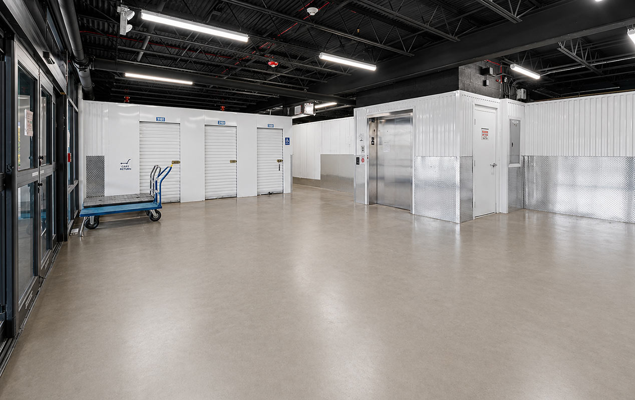 Convenient elevator access for upper level units & moving carts that may be used free of charge.