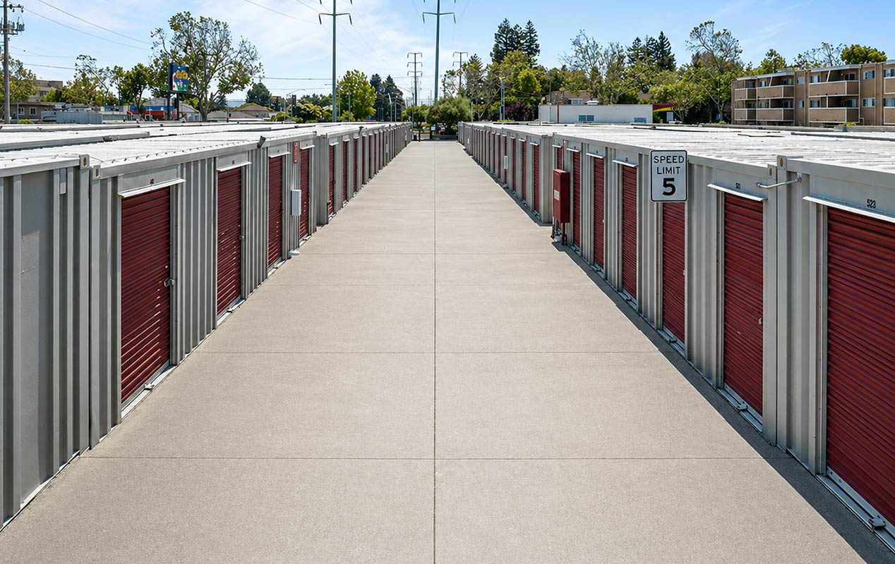 Easy drive up loading & unloading with wide driveway aisles.