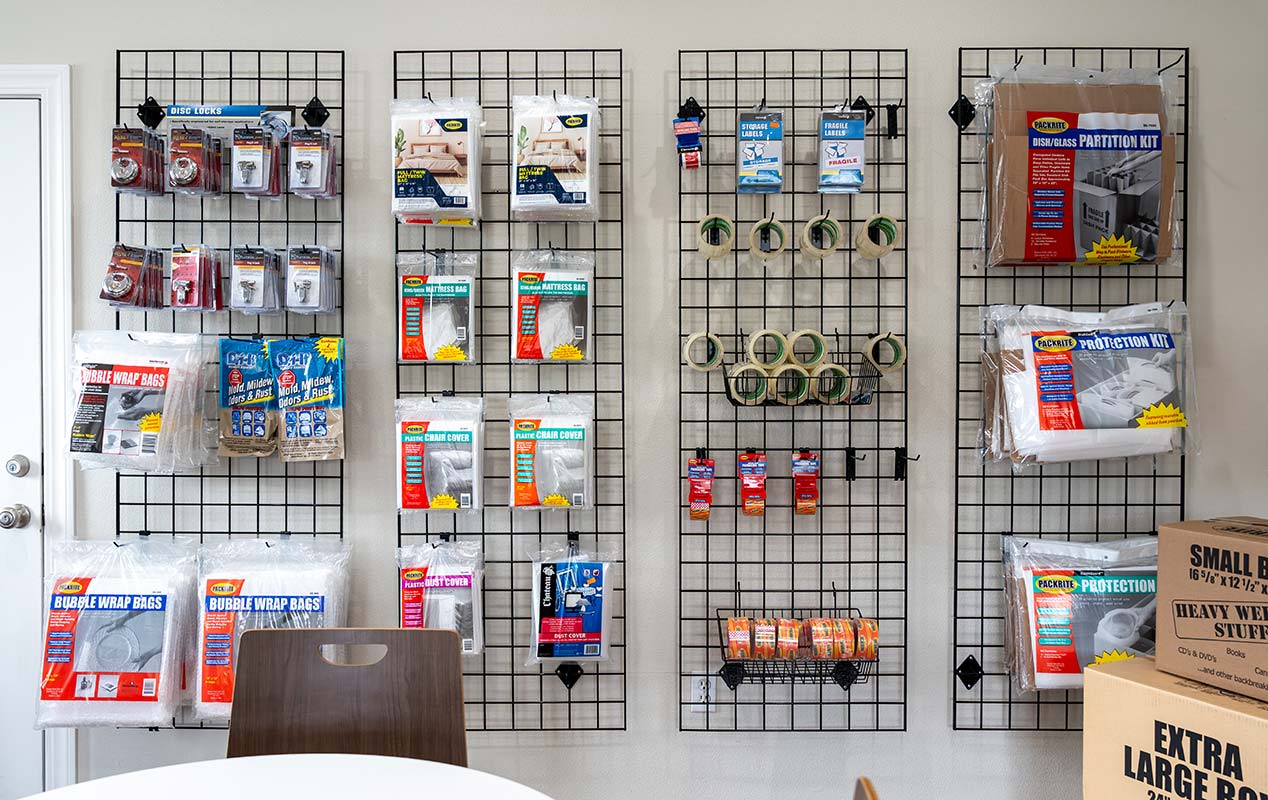 Packing supplies, boxes, and locks for your units.
