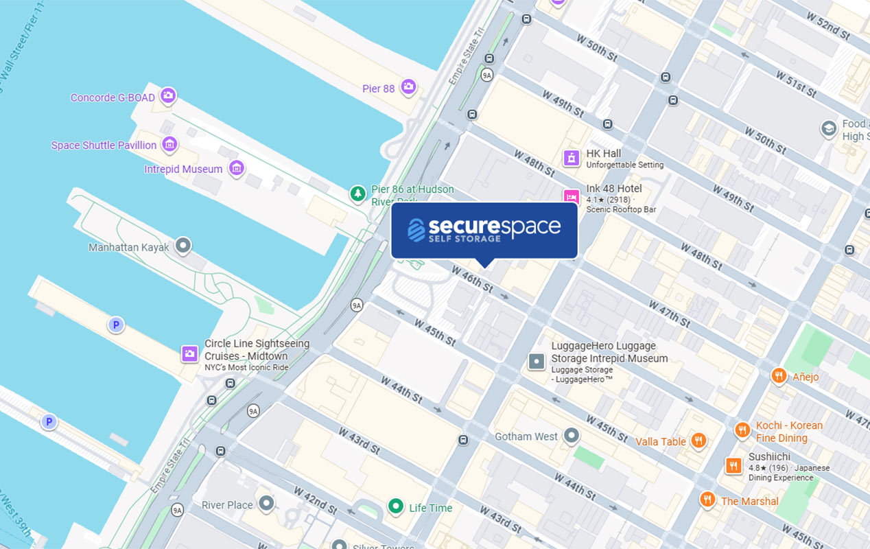 Conveniently located on W 46th St, directly accessible from the NY 9A.