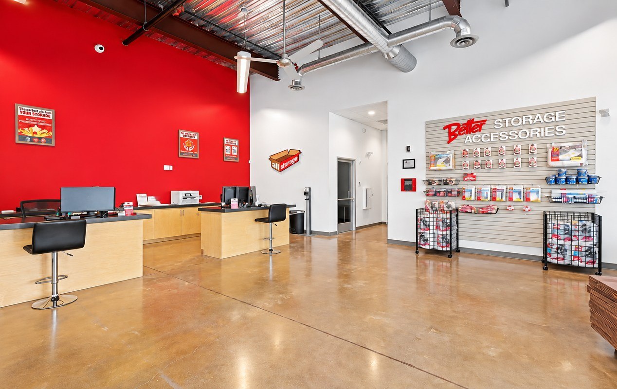 Storage Office with packing supplies, boxes, and locks for your units.