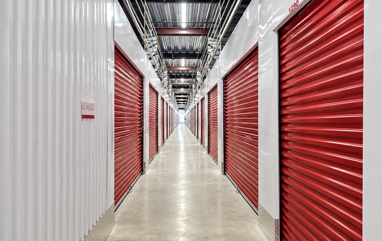Indoor, clean, bright, and secure storage units.