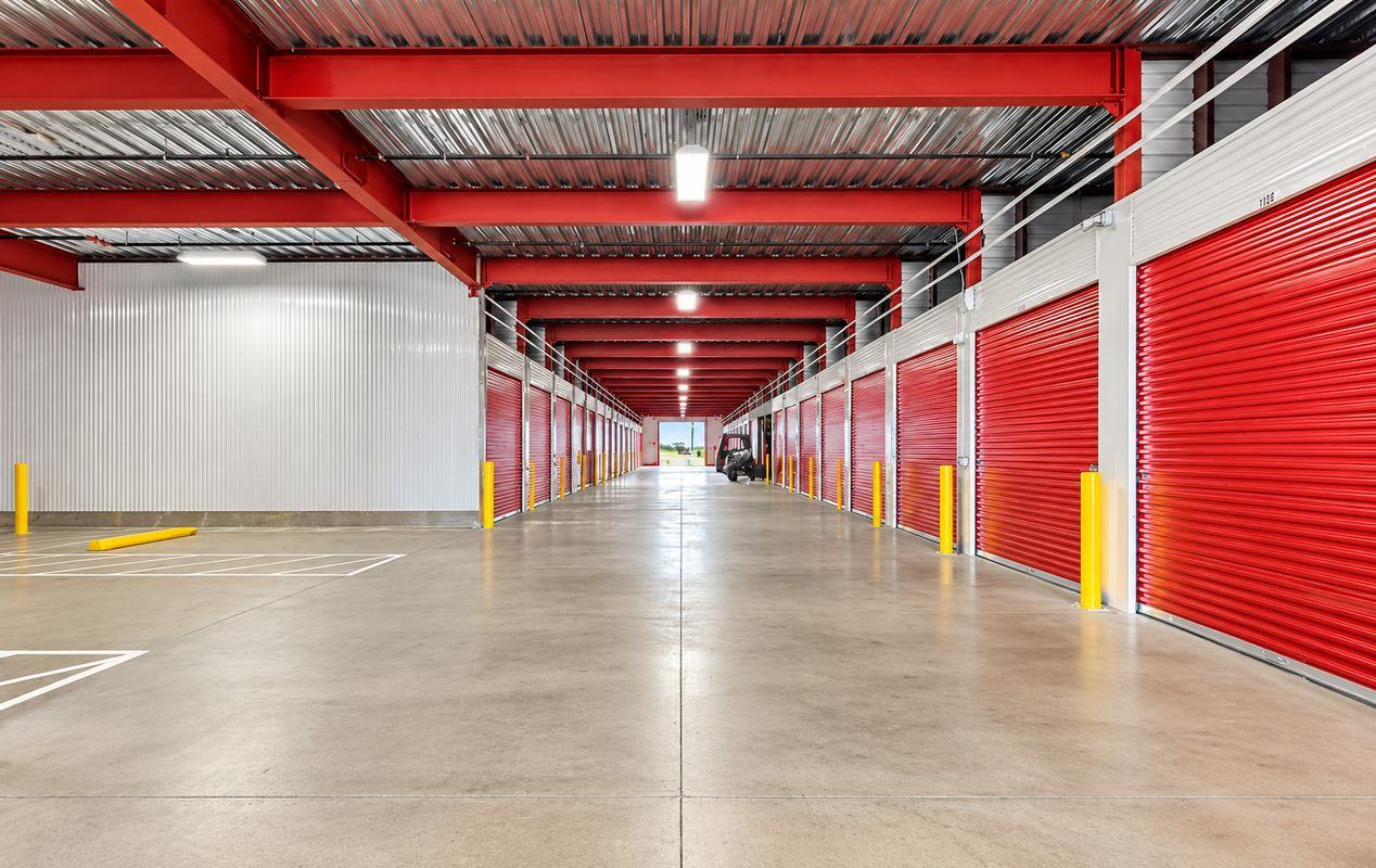 Drive-up storage units for easy access.