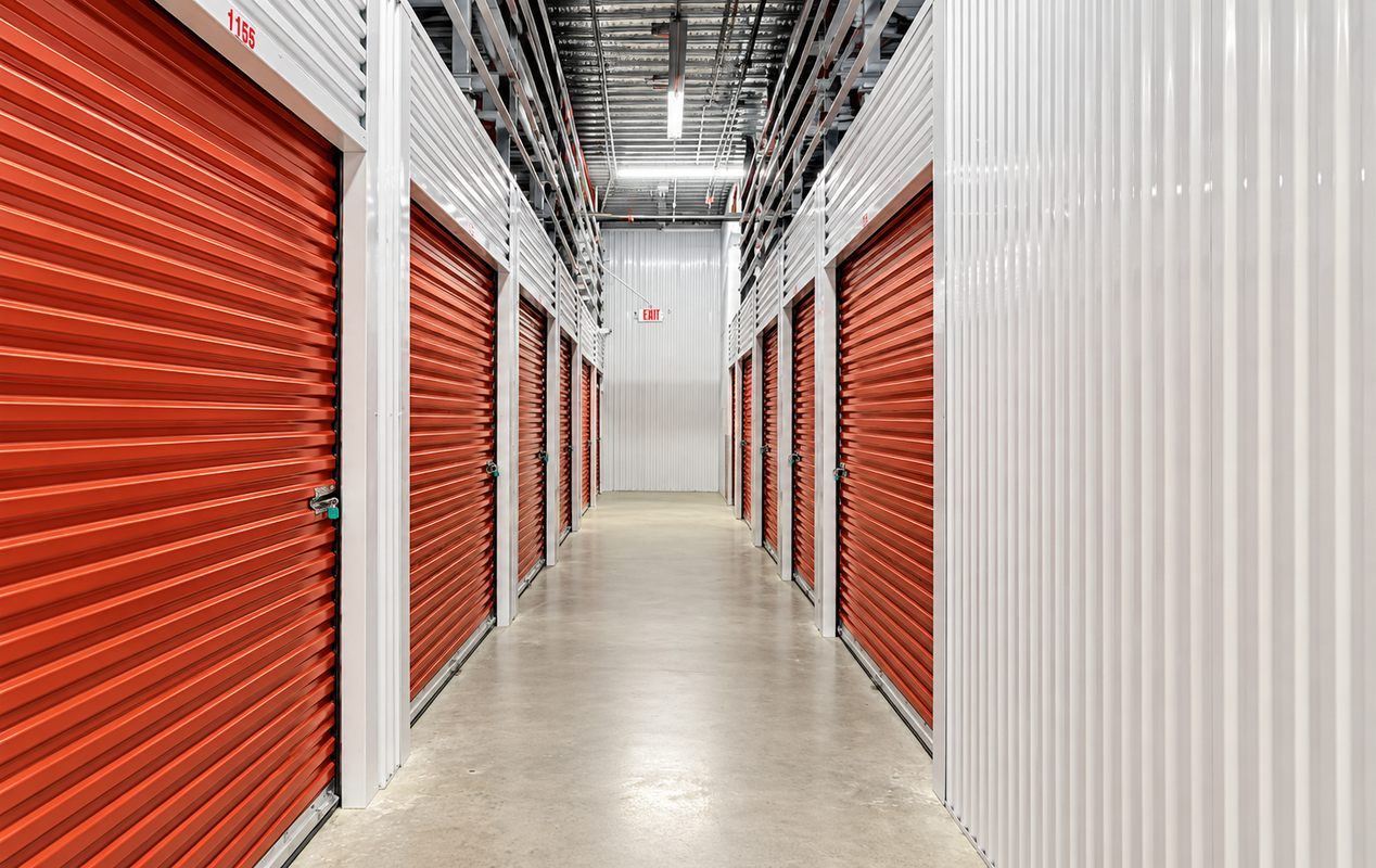 Indoor, clean, bright, and secure storage units.