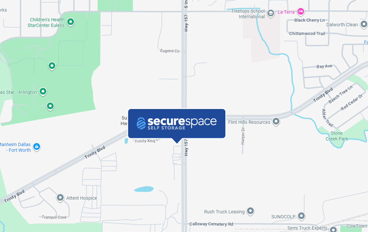 Conveniently located on Trinity Crossing Circle, directly accessible from Trinity Blvd, and Hwy 157.