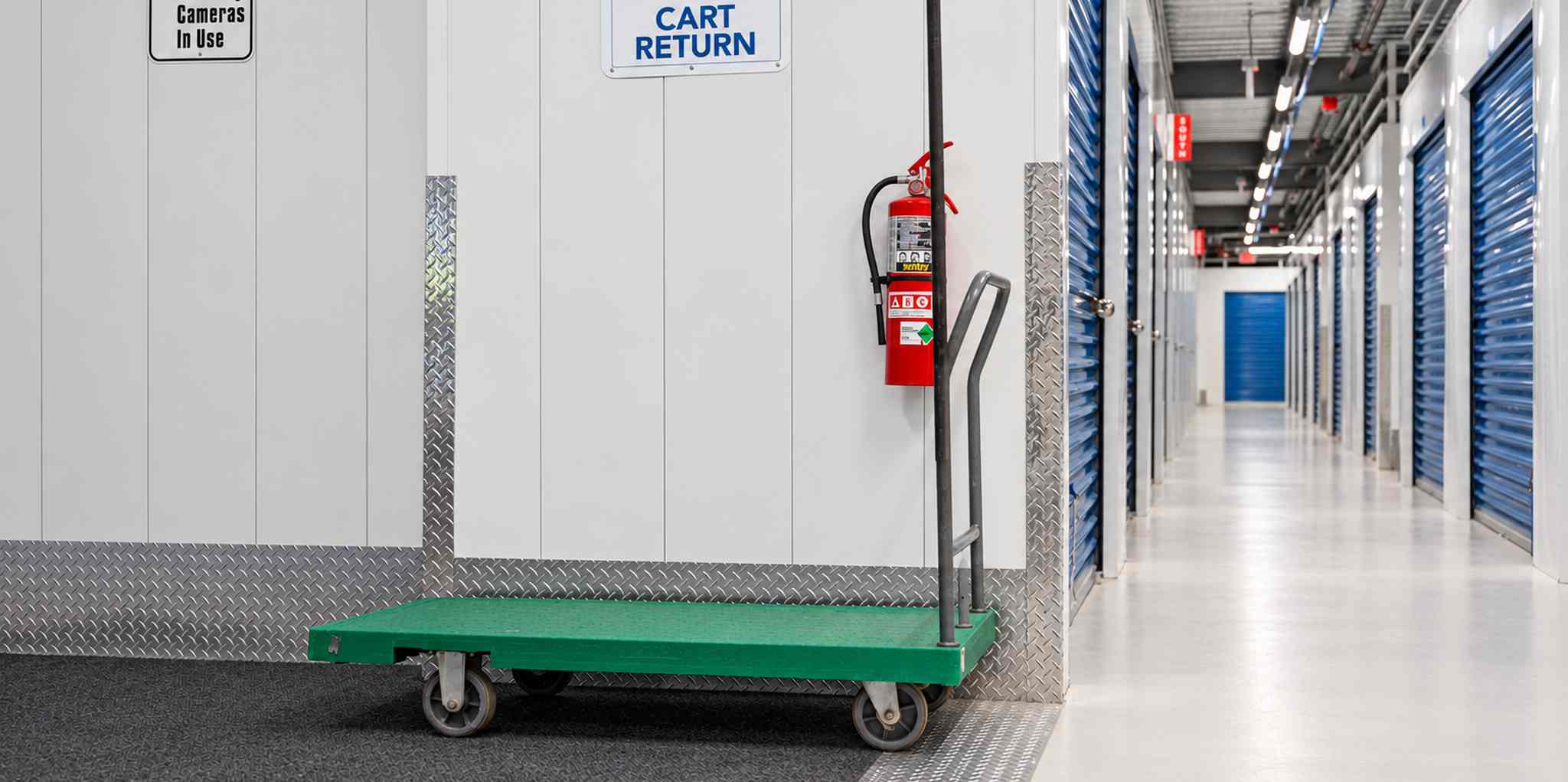 Moving carts available inside the storage facility
